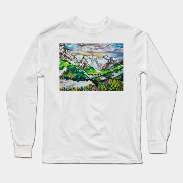 Caucasus Mountains Long Sleeve T-Shirt by mariasibireva